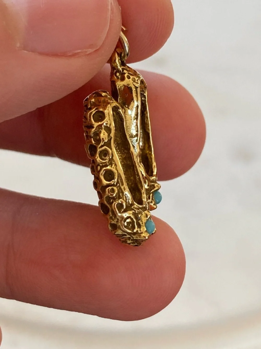 Vintage Double Slipper Gold Shoe Charm - Picture 3 of 8